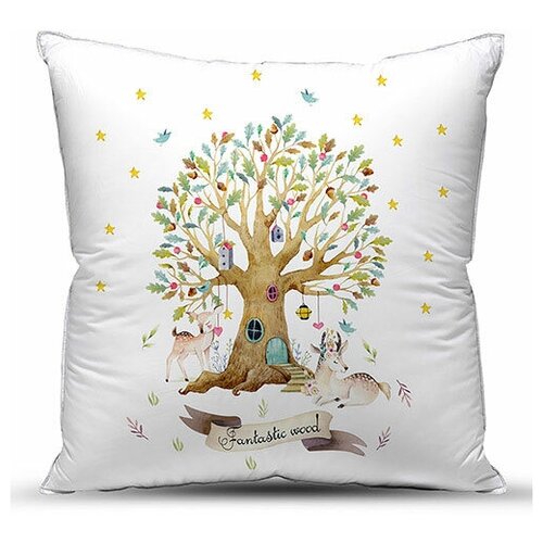 Подушка декоративная с фотопечатью, габардин; Сказочное дерево; Размер: 40 х 40
