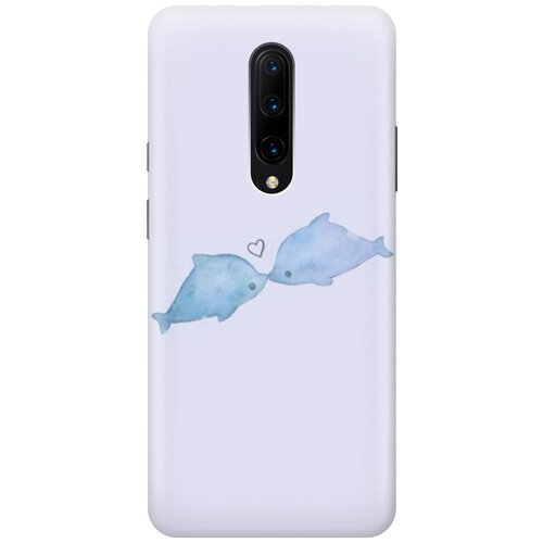 Силиконовый чехол на OnePlus 7 Pro, ВанПлюс 7 Про с принтом Дельфинчики силиконовый чехол с принтом coffee cardiogram для oneplus 7 pro ванплюс 7 про