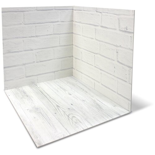 Фотофон для предметной съёмки угловой из ПВХ, 48х49 см, белый кирпич