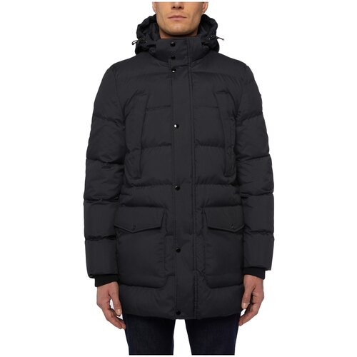 куртка GEOX для мужчин M SANDFORD цвет чёрный/серая полоска, размер 54