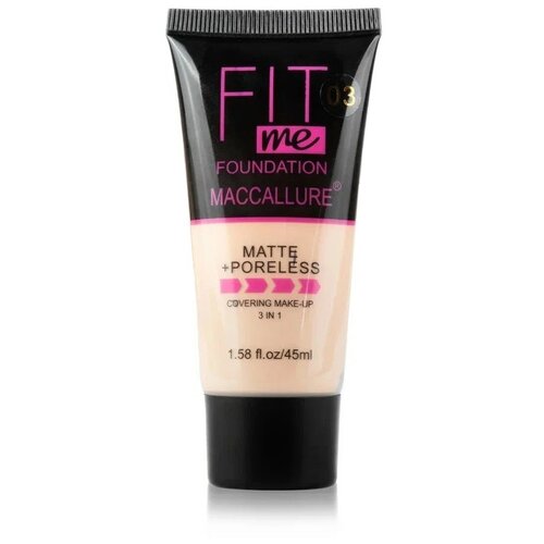 Maccallure Тональный крем Fit Me Matte + Poreless, оттенок: 03 увлажняющий тональный крем для лица fit me sf17 тон 01 35ml