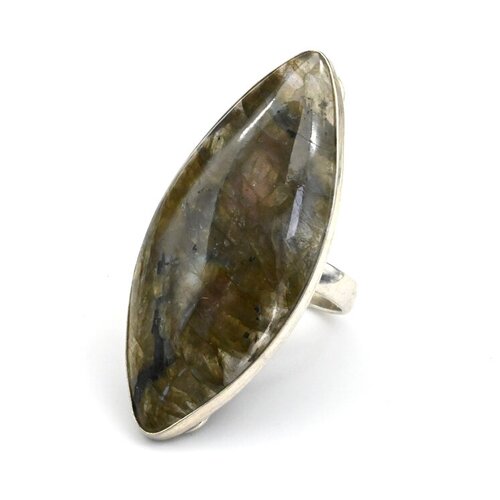 Кольцо Радуга Камня, лабрадорит, размер 17.5, мультиколор кольцо радуга камня лабрадорит размер 18 мультиколор