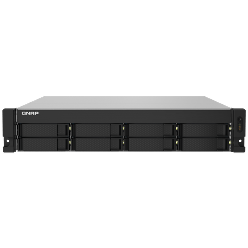 Сетевое хранилище без дисков SMB TS-832PXU-4G 8-Bay AL324 quad-core 1.7 GHz 2U rackmount NAS, 4GB DDR4 UDIMM RAM (max 1x16GB), SATA 6Gb/s, 2x 10GbE SFP+ LAN, 2x2.5 GbE LAN, 1x PCIe Gen2 x2 slot. W/o RAIL-B02 сетевое хранилище qnap ts 464u 8g