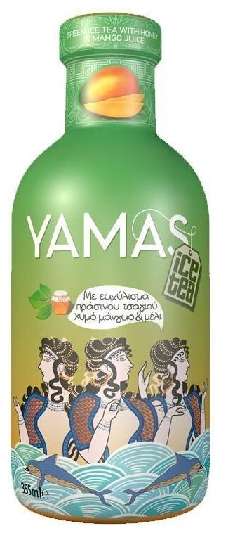 Чай зеленый с медом и соком манго YAMAS 355 мл - фотография № 2