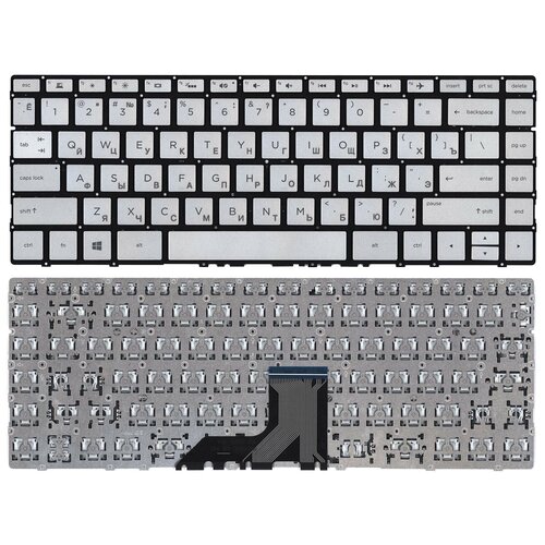 Клавиатура keyboard для ноутбука HP Envy 13-AD 13-AD010NR 13-AD100 13-AD173CL серебристая с подсветкой 1505₽