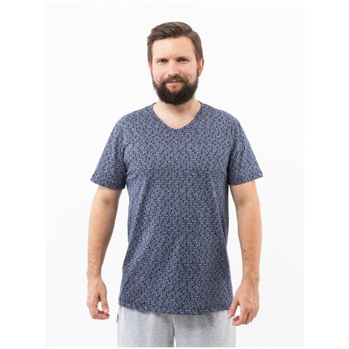 фото Футболка монотекс, размер 48, синий