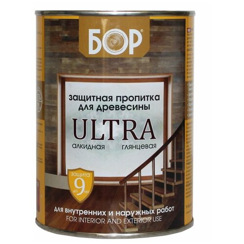 Защитная пропитка для древесины Бор Ultra палисандр, банка 0,75 кг 4690417079582 .