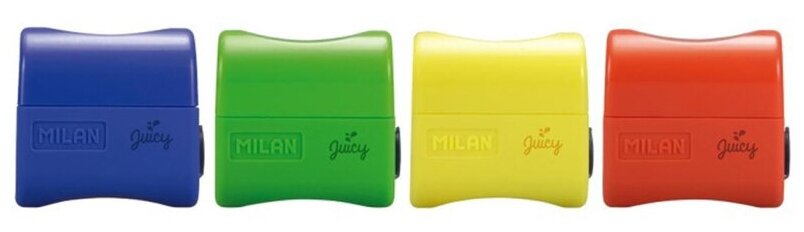 Точилка Milan JUICY с конт. и заглушкой 1 отв пластик цвет в ассорт.