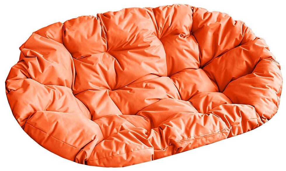 Диван мамасан без ротанга черное, оранжевая подушка - фотография № 2