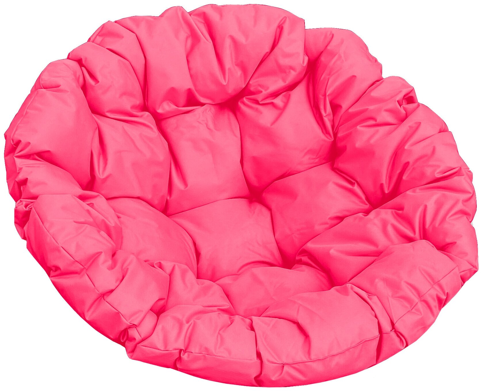 Кресло m-group папасан пружинка ротанг белое, розовая подушка - фотография № 2