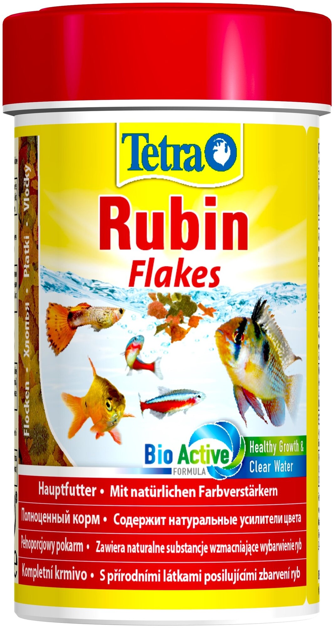 Корм для рыб Tetra Rubin Flakes в хлопьях, для улучшения окраса всех видов рыб, 250 мл