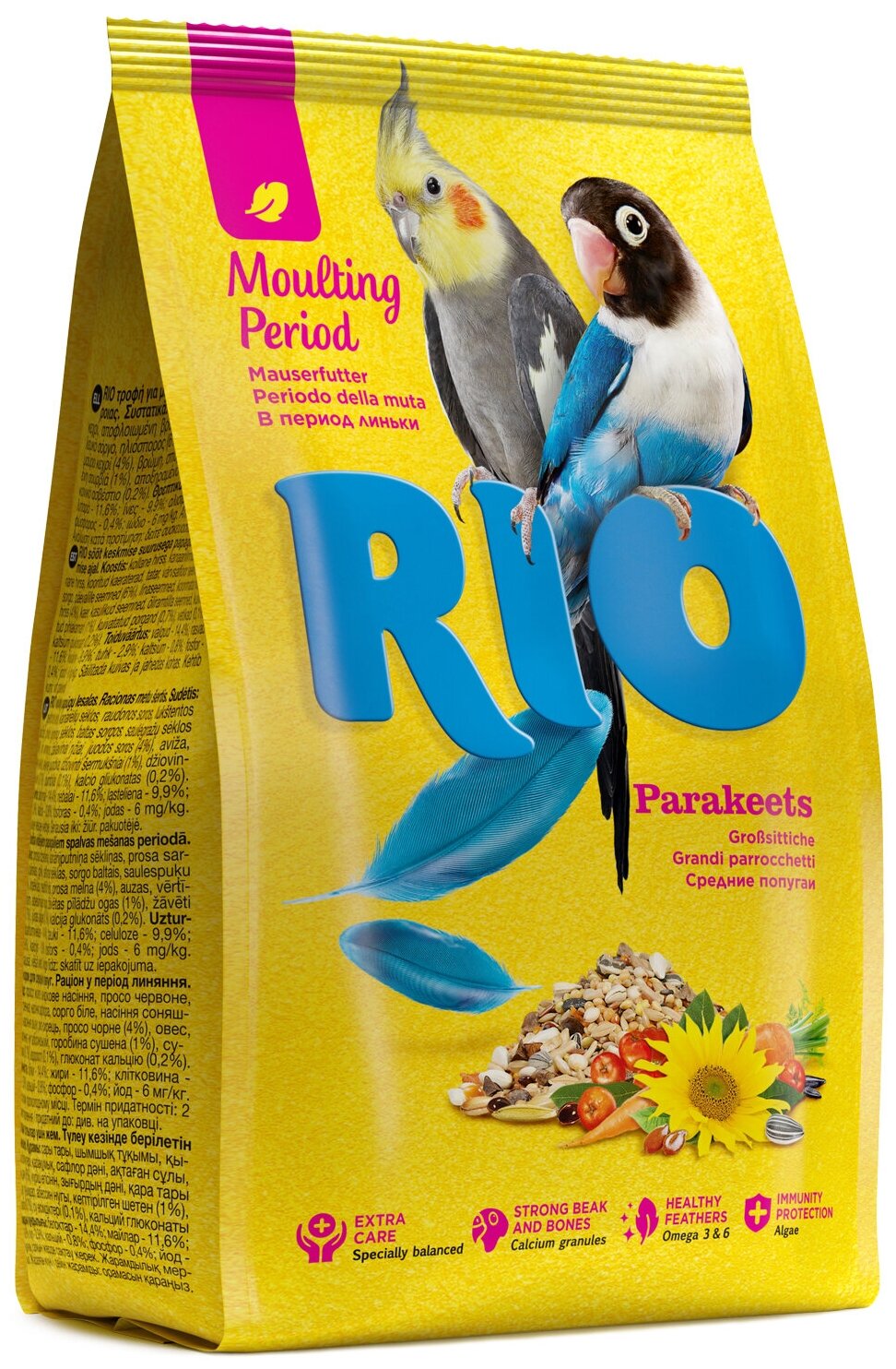Корм RIO для средних попугаев во время линьки, 1 кг