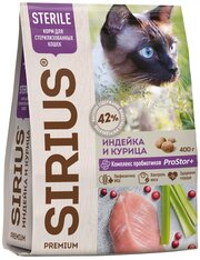 Sirius Сириус сухой полнорационный корм для стерилизованных кошек Индейка и Курица 1,5 кг