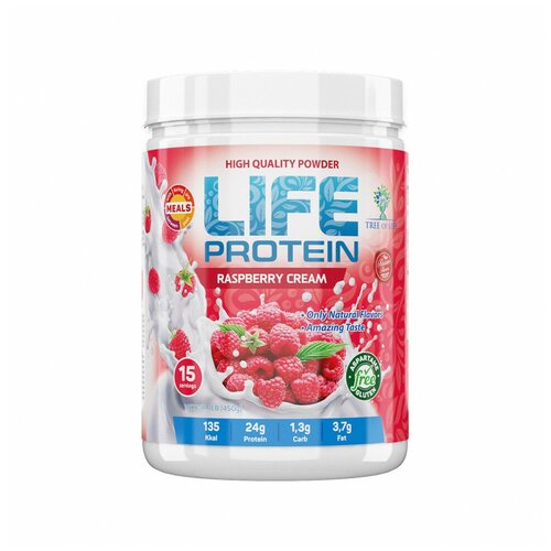 Протеиновый коктейль для похудения Life Protein 1LB (450 г) со вкусом Малины 15 порций протеин для похудения life isolate 1lb 450 г со вкусом дыня 15 порций