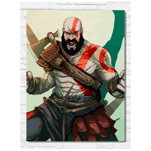 Картина по номерам на холсте игра god of war 4 - 9600 В 30x40 картина по номерам на холсте god of war 4