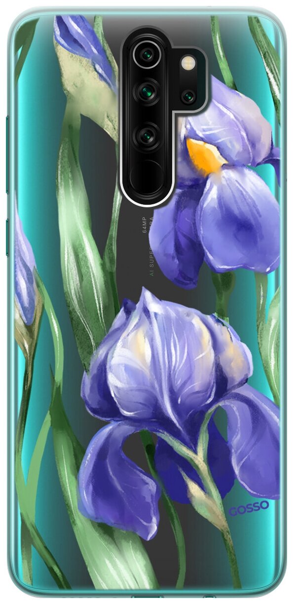 Силиконовый чехол на Xiaomi Redmi Note 8 Pro, Сяоми Редми Ноут 8 Про с 3D принтом "Amazing Irises" прозрачный