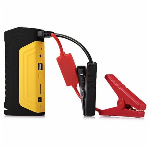 Портативное пусковое пуско-зарядное устройство для автомобиля Jump Starter 16800 mAh с переходниками для зарядки гаджетов/Желтый