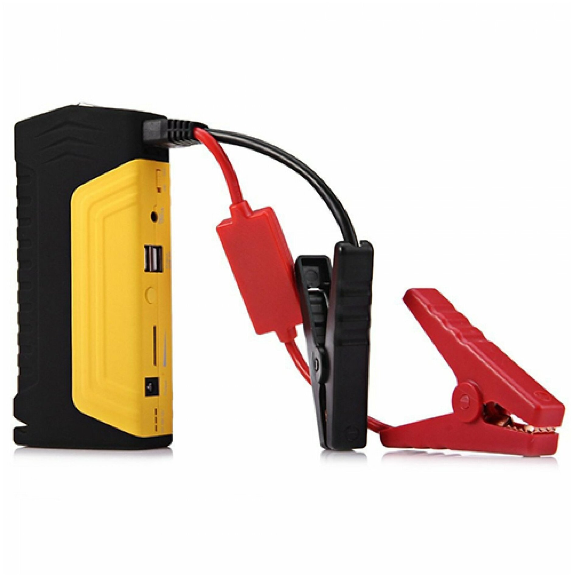 Портативное пусковое пуско-зарядное устройство для автомобиля Jump Starter 16800 mAh с переходниками для зарядки гаджетов/Желтый