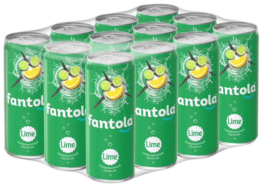 Газированный напиток Fantola (Фантола) "Lime" ж/б, 12 шт по 0,33 л. - фотография № 1