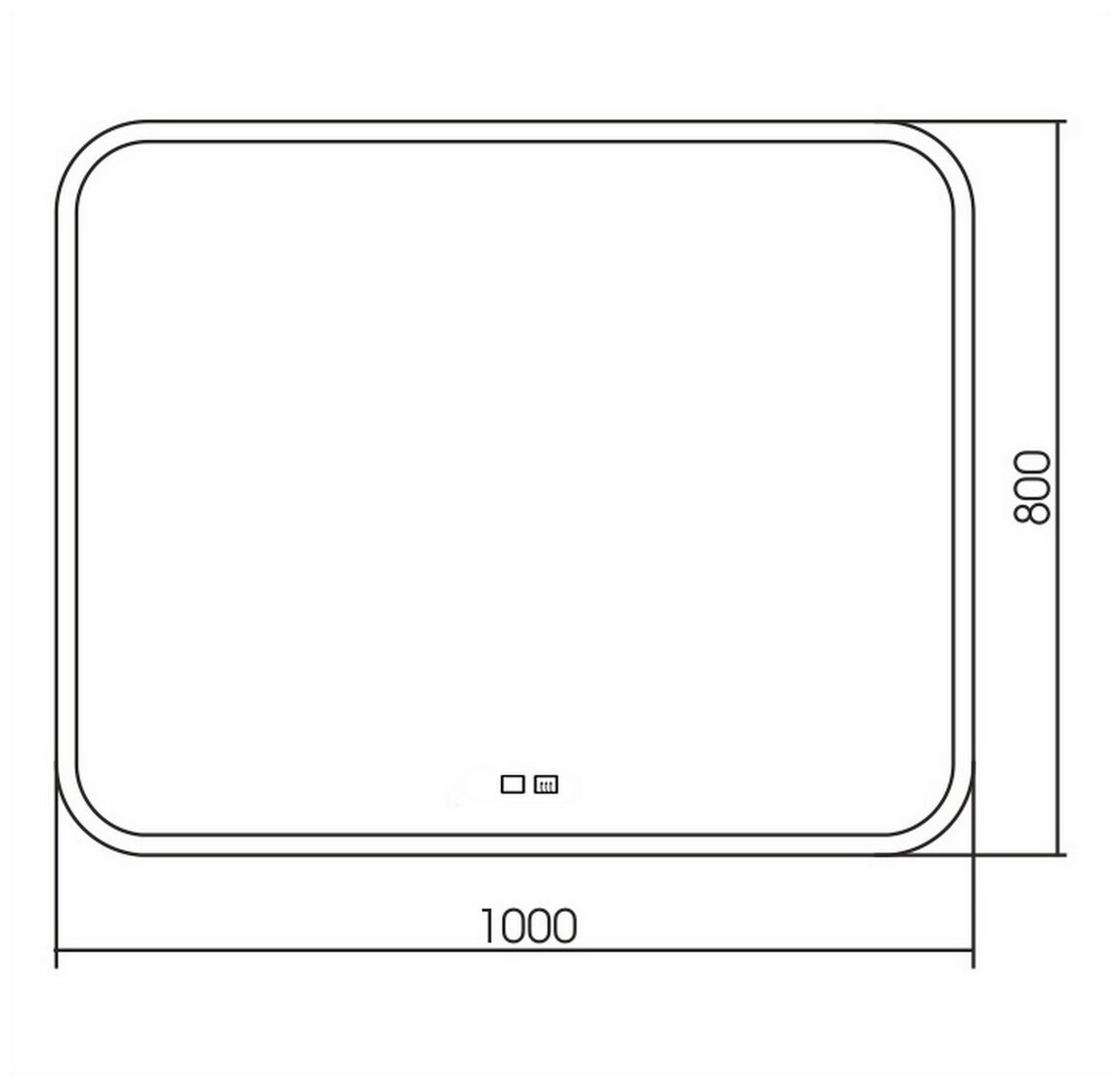 Зеркало MIXLINE "Стив-2" 1000*800 (ШВ) сенсорный выключатель, двойной подогрев* - фотография № 2