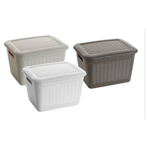 Корзина универсальная с крышкой, цвет микс