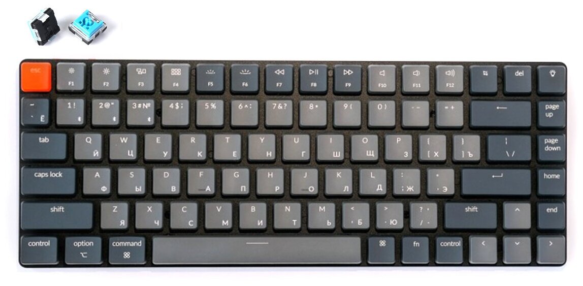 Клавиатура Keychron K3 Low Profile механическая беспроводная White LED Blue Switch