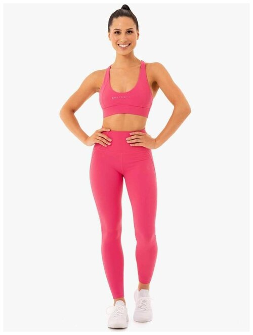 Топ Ryderwear, силуэт прилегающий, высокая поддержка, размер S, розовый