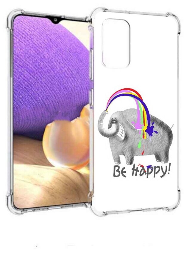 Чехол задняя-панель-накладка-бампер MyPads счастливый слон для Samsung Galaxy A32 4G SM-A325F (2021) противоударный