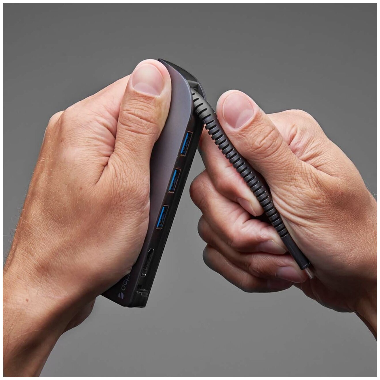 USB хаб Deppa мультипортовый Type-C 5 в 1 HDMI 4K Power Delivery 3 x USB 30 для Macbook iPad ПК