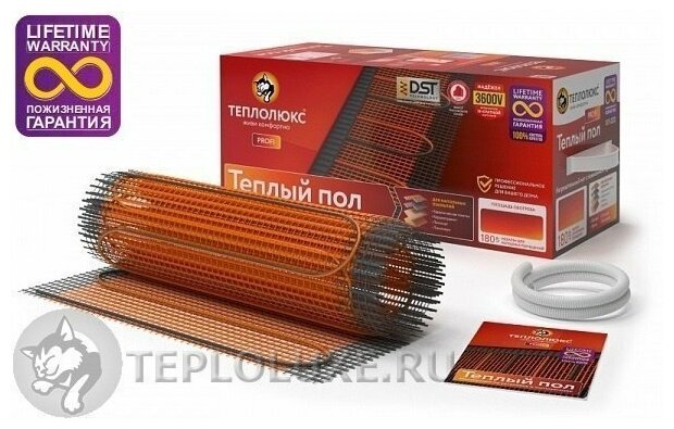 Теплый пол. Мат нагревательный "Теплолюкс" ProfiMat 1080 Вт/6,0 кв. м