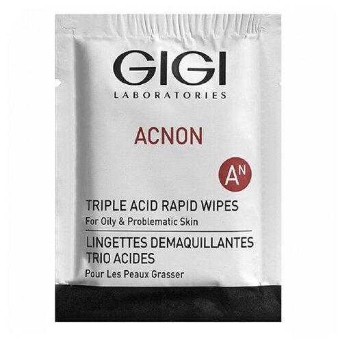 GIGI Салфетки AN Triple Acid Rapid Wipes Влажные Очищающие, 1 шт