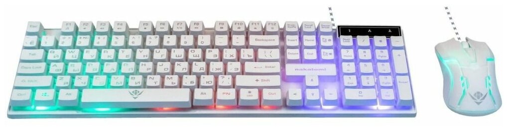 Проводной игровой набор KMG-2305U WHITE Nakatomi Gaming