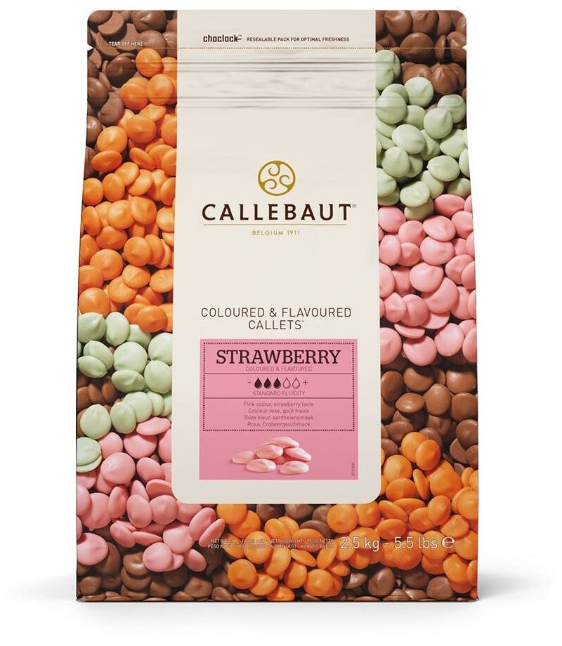 Шоколад Callebaut Strawberry розовый со вкусом клубники, 2,5 кг - фотография № 5