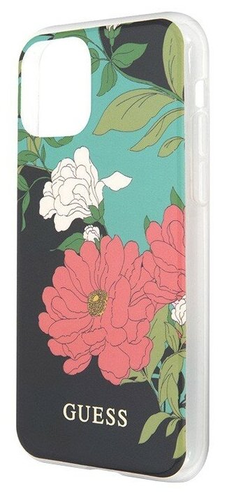 Чехол Guess Flower Hard Shiny N.1 для iPhone 12 Pro Max, зеленый