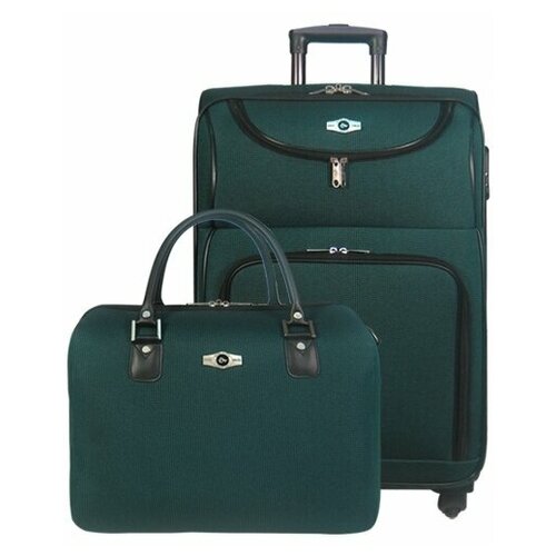 Набор: чемодан + сумочка Borgo Antico. 6088 green 23.5/16