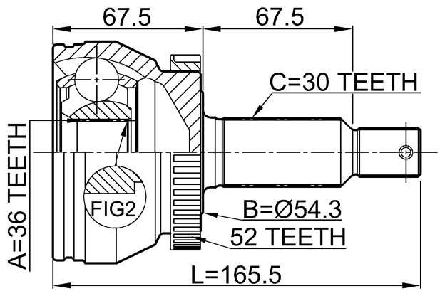 Шрус наружный Febest 1210-SFCLA52