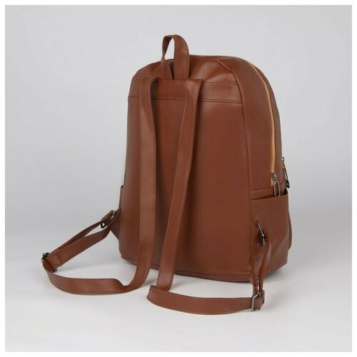 фото Рюкзак, отдел на молнии, наружный карман, цвет светло-коричневый noname