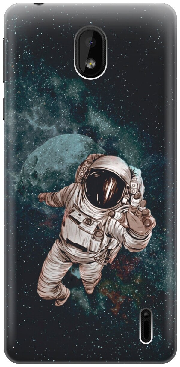Силиконовый чехол на Nokia 1 Plus, Нокиа 1 Плюс с принтом "Космонавт"