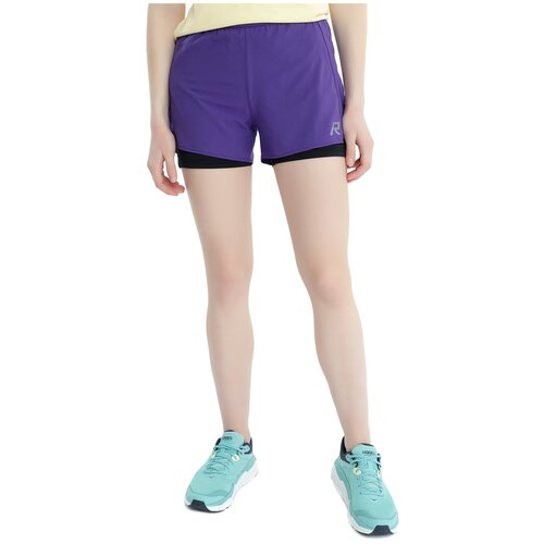 Беговые шорты Rukka, пояс/ремень, на резинке, карманы, светоотражающие элементы, размер 38, фиолетовый