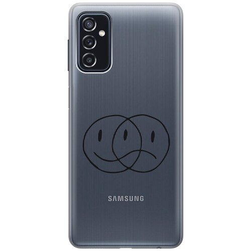 Силиконовый чехол с принтом Two Faces для Samsung Galaxy M52 5G / Самсунг М52 силиконовый чехол с принтом lady unicorn для samsung galaxy m52 5g самсунг м52