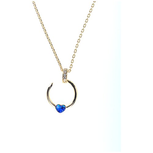 lisa smith золотистая цепочка с подвеской с черным кристаллом Колье XUPING JEWELRY, длина 45 см, синий