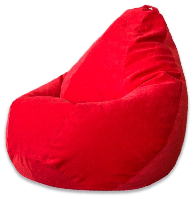 Кресло Мешок Груша Красный Микровельвет (XL, Классический) - фотография № 1