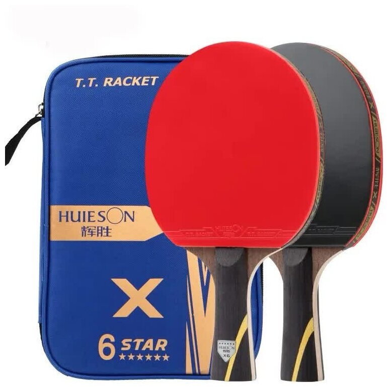 Ракетки для настольного тенниса Huieson 6 Star Beat 2шт (чехол в комплекте 3 шарика)