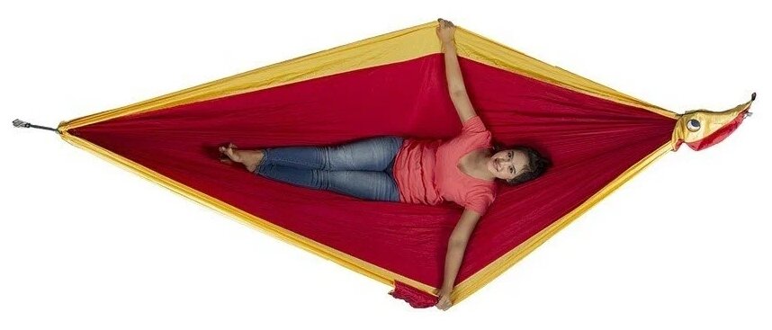 Большой гамак Ticket to the Moon King Size Hammock Burgundy/Dark Yellow - фотография № 3