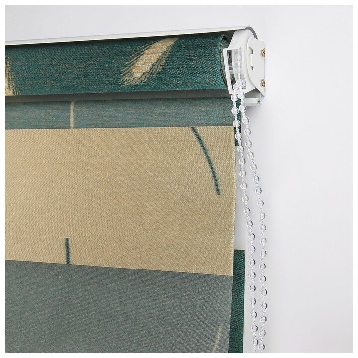Штора рулонная «День-ночь. Колосок», 60×180 см (с учётом креплений 3,5 см), цвет бирюзовый - фотография № 4