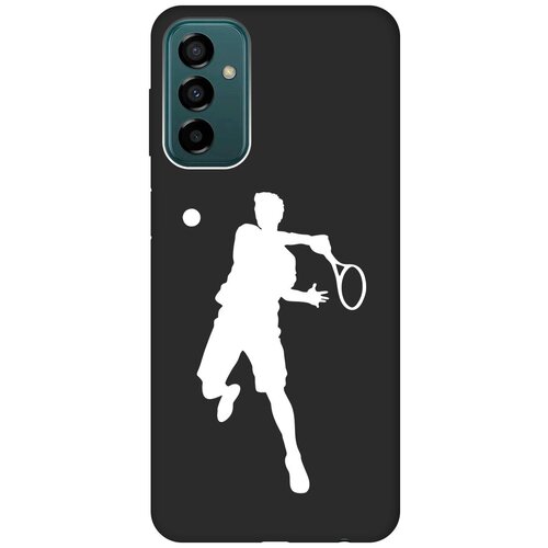 Матовый чехол Tennis W для Samsung Galaxy M23 5G / Самсунг М23 5г с 3D эффектом черный матовый чехол e mc2 для samsung galaxy m23 5g самсунг м23 5г с 3d эффектом черный