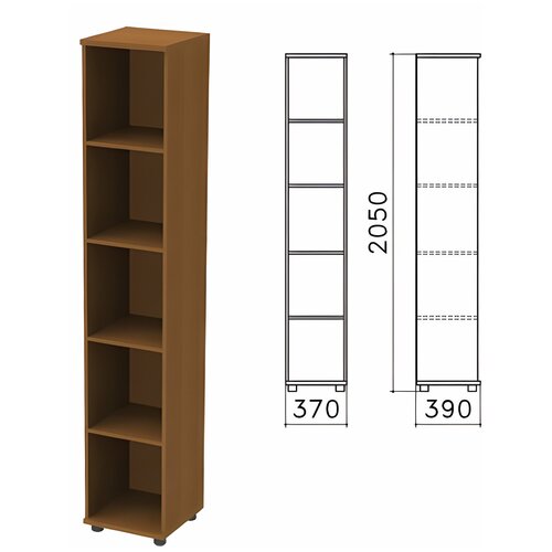 Шкаф (стеллаж) "Монолит", 370х390х2050 мм, 4 полки, цвет орех гварнери, КМ45.3