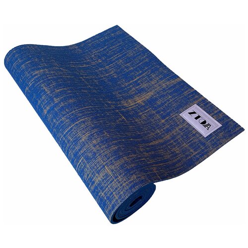 фото E32568 коврик для йоги пвх джутовый 183х61х0,6 см (синий) hawk