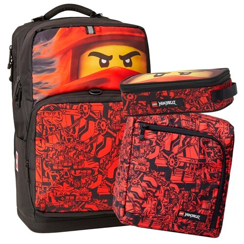 Школьный рюкзак LEGO Maxi - NINJAGO - Red - с сумкой для обуви и пеналом без наполнения