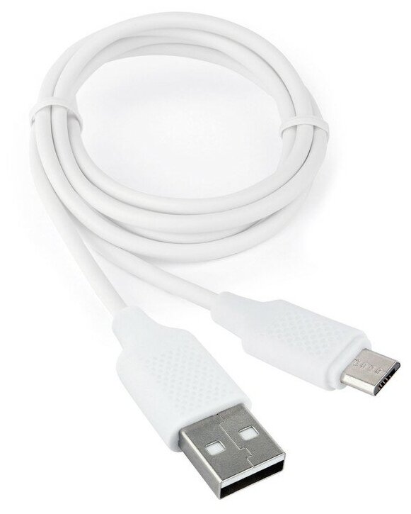 Кабель USB 2.0 A - micro USB 5pin (m-m), 1 м Classic 0.2, белый, блистер Cablexpert CCB-mUSB2-AMBMO2-1MW